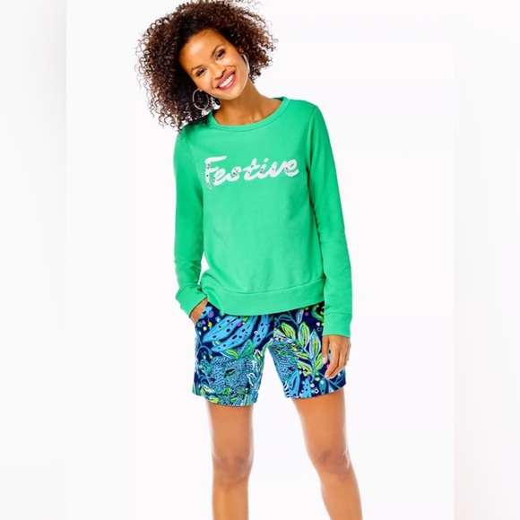 Lilly Pulitzer Green 'Festive' Sweatshirt - Picture 2 of 6